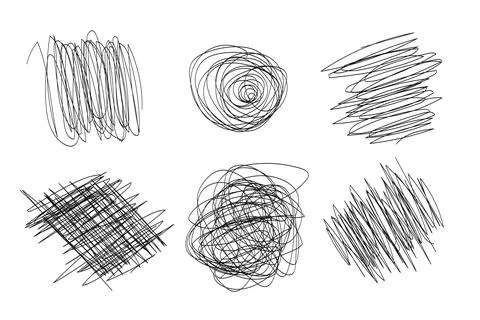 Hand drawn scribble vector set. Ilustración de archivo