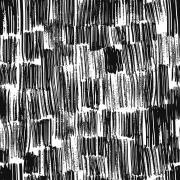 Hand drawn scribble wallpaper. Monochrome grunge line seamless pattern. Brush Stock Illustration