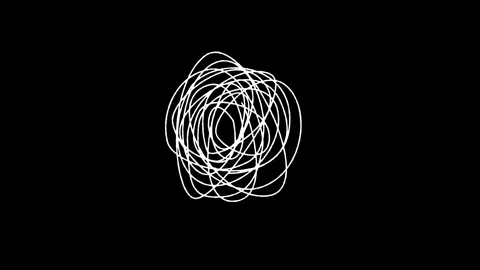 Hand drawn scribble on white background. Hand drawn messy lines, random chaotic Stock Footage 291371183