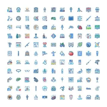 Hand drawn scribbled doodle icons collection 스톡 일러스트