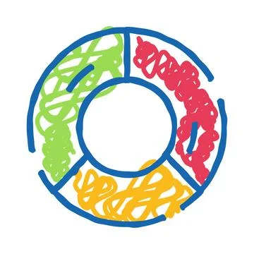 Hand drawn scribbled pie chart for data analysis infographic Stock Illustration