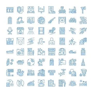 Hand drawn scribbles illustrating various business and service concepts Stock Illustration
