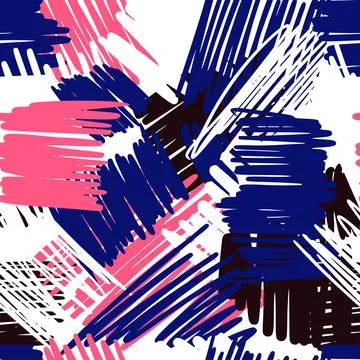 Hand drawn scribbles seamless pattern. Abstract pencil strokes line endless w Illustrazione stock