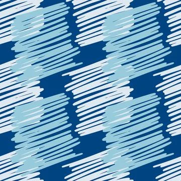 Hand drawn scribbles seamless pattern. Abstract pencil strokes line endless w Stock Illustration