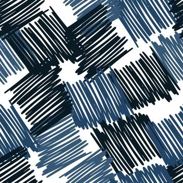 Hand drawn scribbles seamless pattern. Abstract pencil strokes line endless w Stock Illustration