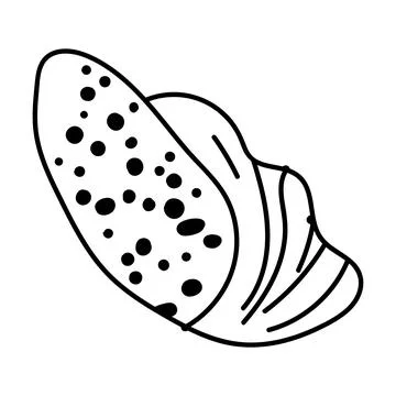 Hand-drawn sea shell outline in clean black and white vector format. Ideal .. Illustrazione stock