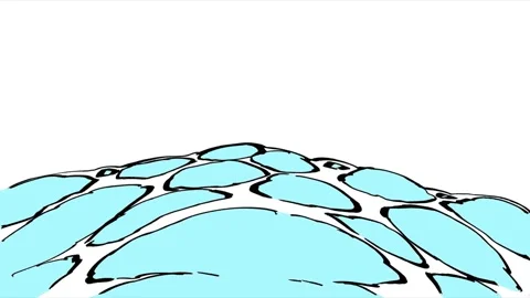 Hand-Drawn Sea Wave Caressing the Beach in a Seamless Loop on White Backgrou Video stock 347460855
