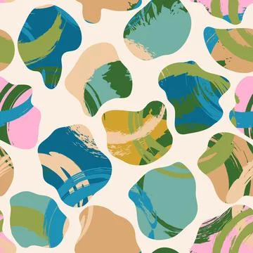 Hand-drawn seamless abstract pattern.Minimalist fashion template for your design Stock Illustration
