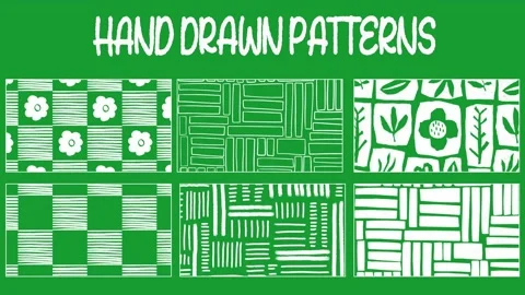 Hand-Drawn Seamless Abstract Patterns | Animated Geometric Doodle Backgrounds  Stock Footage 333970427