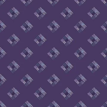 Hand drawn seamless dash pattern of diagonal lines. Dark blue tones. Stock Illustration