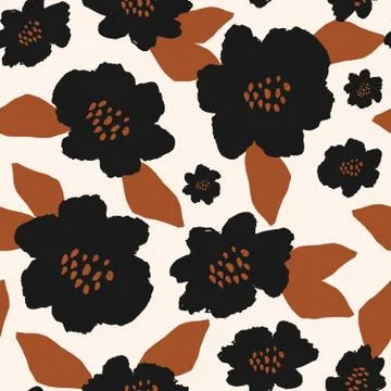 Hand Drawn Seamless Floral Pattern Stock-Illustration