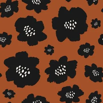 Hand Drawn Seamless Floral Pattern Stock Illustration