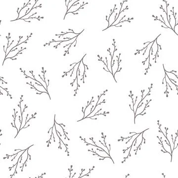 Hand drawn seamless floral pattern Stock Illustration