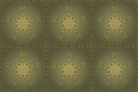 Hand drawn. Seamless floral pattern in folk style with flowers, leaves. Raster i Illustrazione stock