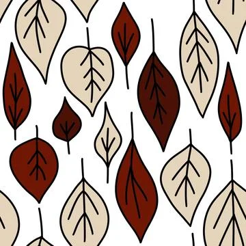 Hand drawn seamless floral pattern with burgundy marsala flowers on neutral Stock Illustration