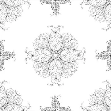 Hand drawn seamless floral pattern on a white background vector textile template 스톡 일러스트
