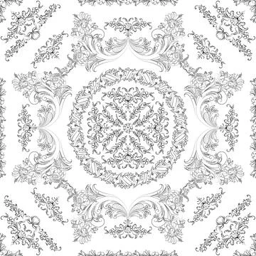 Hand drawn seamless floral pattern on a white background vector textile template イラスト素材