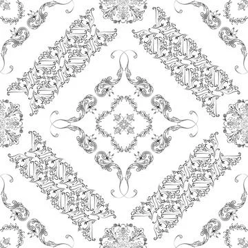 Hand drawn seamless floral pattern on a white background vector textile template Stock Illustration