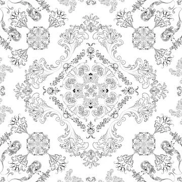Hand drawn seamless floral pattern on a white background vector textile template Stock Illustration