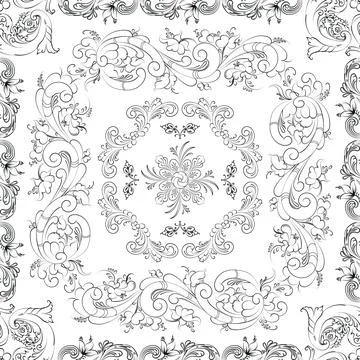 Hand drawn seamless floral pattern on a white background vector textile template 스톡 일러스트