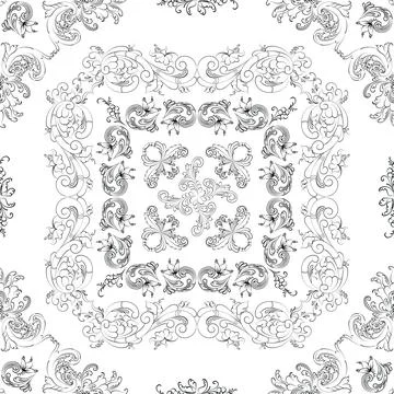 Hand drawn seamless floral pattern on a white background vector textile template Illustrazione stock