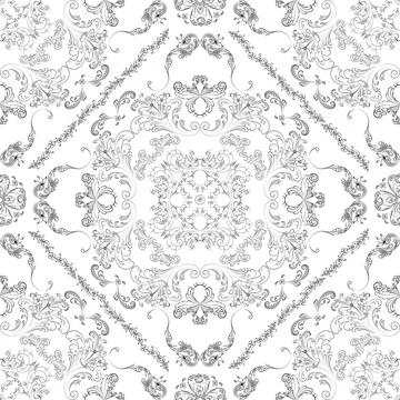 Hand drawn seamless floral pattern on a white background vector textile template Stock Illustration