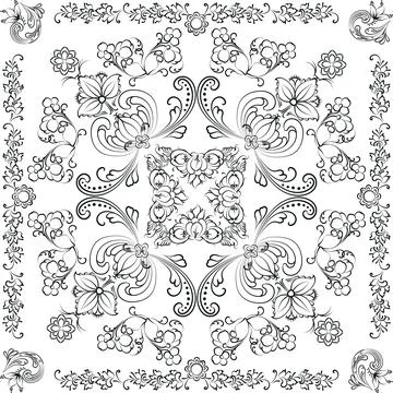 Hand drawn seamless floral pattern on a white background vector textile template イラスト素材