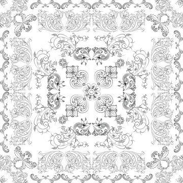 Hand drawn seamless floral pattern on a white background vector textile template Stock Illustration