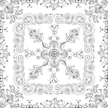 Hand drawn seamless floral pattern on a white background vector textile template Stock Illustration