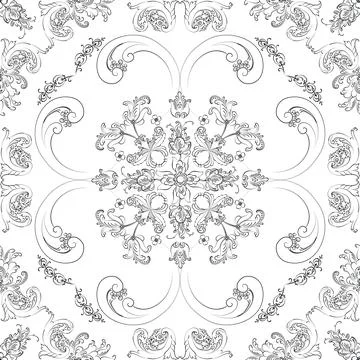 Hand drawn seamless floral pattern on a white background vector textile template Illustrazione stock