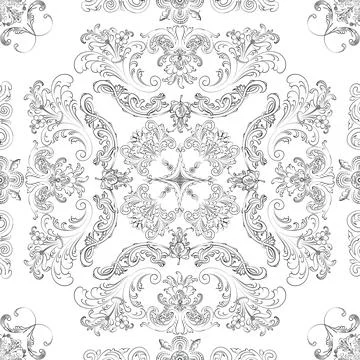 Hand drawn seamless floral pattern on a white background vector textile template Stock Illustration