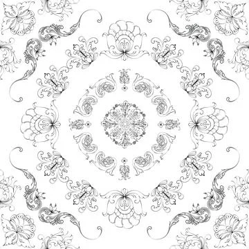 Hand drawn seamless floral pattern on a white background vector textile template Stock Illustration