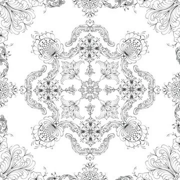 Hand drawn seamless floral pattern on a white background vector textile template Illustrazione stock