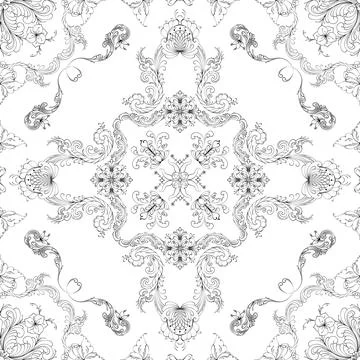 Hand drawn seamless floral pattern on a white background vector textile template 스톡 일러스트