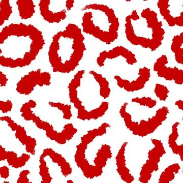 Hand drawn seamless green red christmas leopard pattern, festive wild cheetah Stock Illustration
