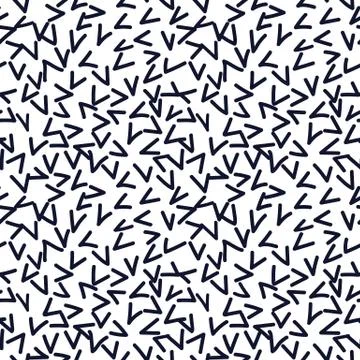 Hand drawn seamless indigo and white random checkmark texture Stock Illustration
