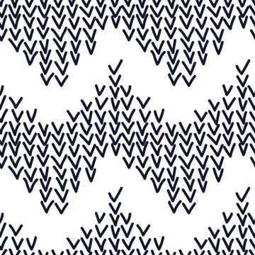 Hand drawn seamless indigo and white checkmark texture Stock Illustration