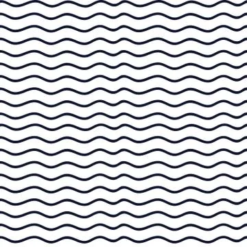 Hand drawn seamless indigo irregular wave line texture Illustration