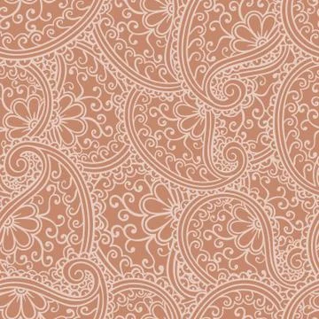 Hand drawn seamless Paisley pattern. Doodle style イラスト素材