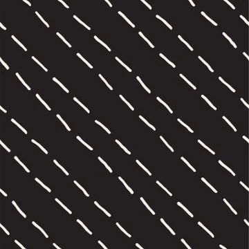 Hand drawn seamless pattern. Abstract geometric shapes background in black and Stock Illustration