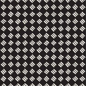 Hand drawn seamless pattern. Abstract geometric shapes background in black and Stock Illustration