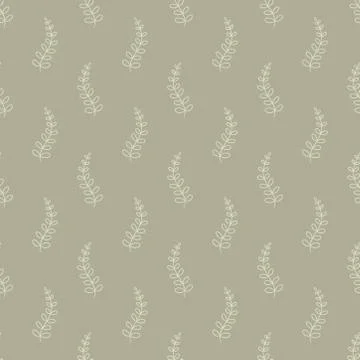 Hand drawn seamless pattern with abstract plants Stock Illustration