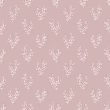 Hand drawn seamless pattern with abstract plants Stock Illustration