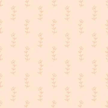 Hand drawn seamless pattern with abstract plants Stock Illustration