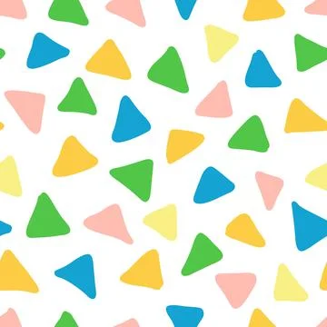 Hand drawn seamless pattern with abstract shapes. Childish style vector backg Stock Illustration