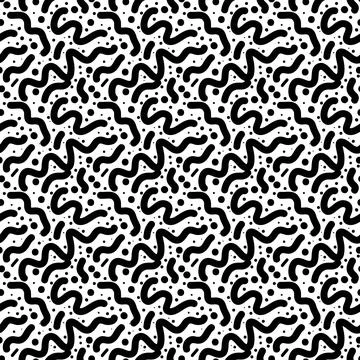 Hand drawn seamless pattern abstract shape design of texture background ill.. Stock Illustration