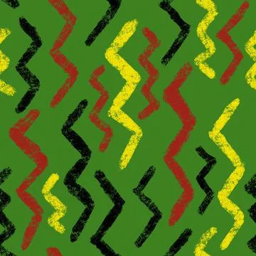Hand drawn seamless pattern with african geometric ornament design print Stock Illustration