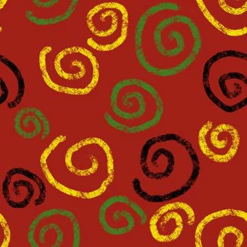 Hand drawn seamless pattern with african geometric ornament design print Stock Illustration