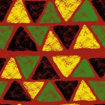Hand drawn seamless pattern with african geometric ornament design print Stock Illustration