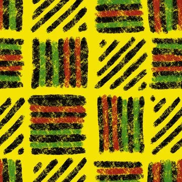 Hand drawn seamless pattern with african geometric ornament design print Stock Illustration